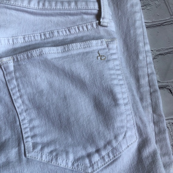 Rag & Bone mid rise skinny ankle raw‎ hem white denim jean size 32 Host Pick - Picture 7 of 8